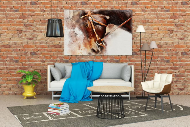 tablou canvas Brown horse NWA 024 mockup 2 1