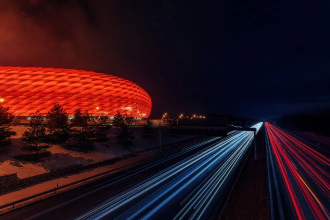 tablou canvas Light trails near stadium UNL 017 1