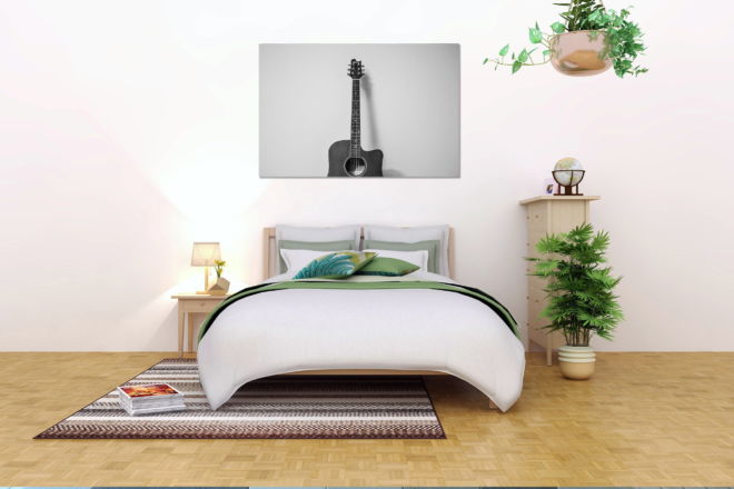 tablou canvas Lonely guitar LMU 013 mockup 1