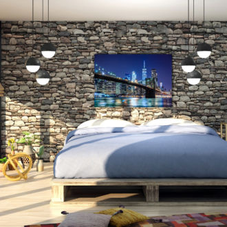 tablou canvas brooklyn bridge noaptea cu manhattan in fundal unl 020 mockup 2 1