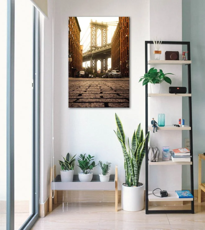 tablou canvas podul manhattan bridge vazut printre blocuri UCC 005 mockup 1