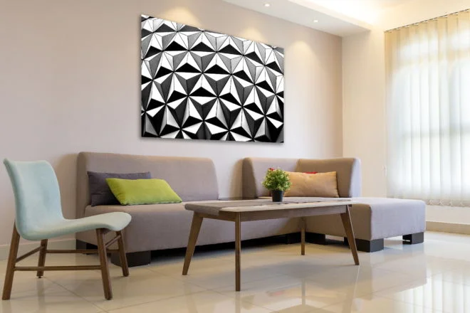 tablou canvas abstract alb negru ABWL 001 simulare