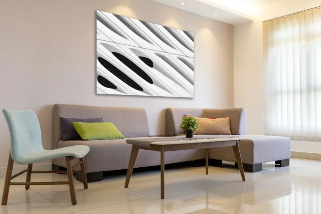 tablou canvas abstract alb negru ABWL 002 simulare
