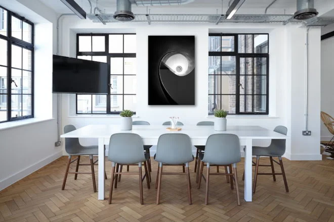 tablou canvas abstract alb negru ABWP 003 simulare