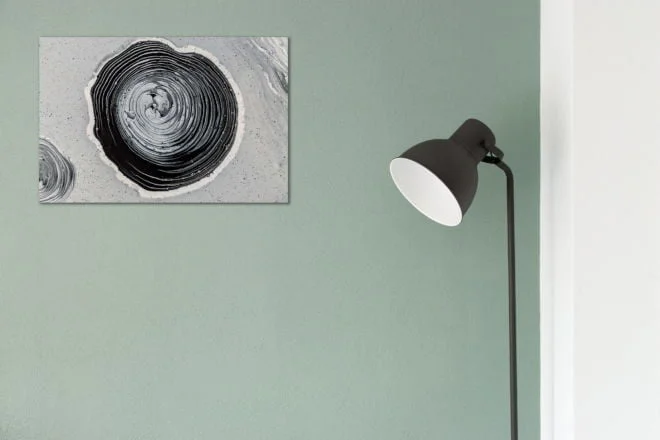 tablou canvas abstract alb negru ABWL 010 simulare