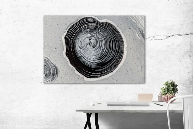 tablou canvas abstract alb negru ABWL 010 simulare3