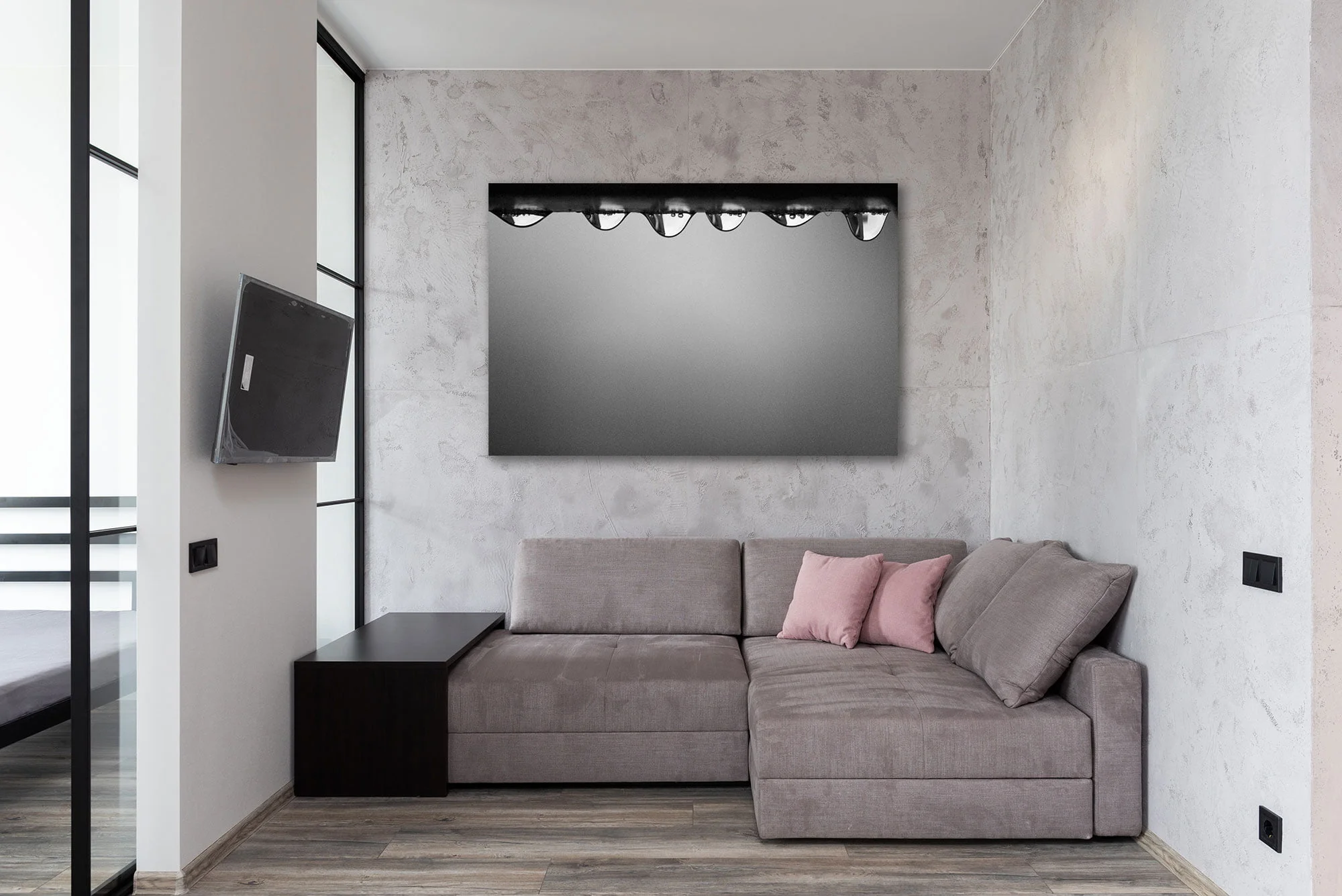 tablou canvas abstract alb negru ABWL 014 1