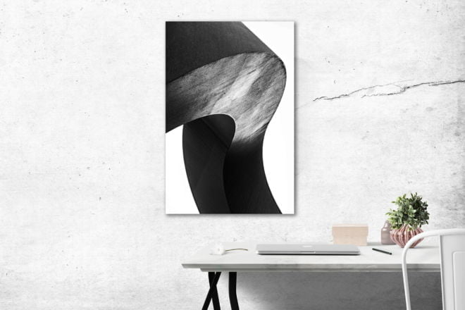 tablou canvas abstract alb negru ABWP 007 simulare2
